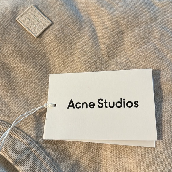 acne studios CREW NECK SWEATSHIRT - NWT- Unisex size small -  Oatmeal melange - Picture 9 of 10